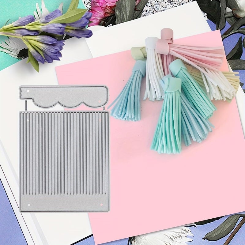 Lapoo Christmas Metal Cutting Die for Scrapbooking, 3D Backgrounds Frame New Cutting Dies DIY Album Card Making Decor Paper Metal Die Cuts Party Wedding Decorations (Tassel 2.3 x 1.7 in) - Image 1
